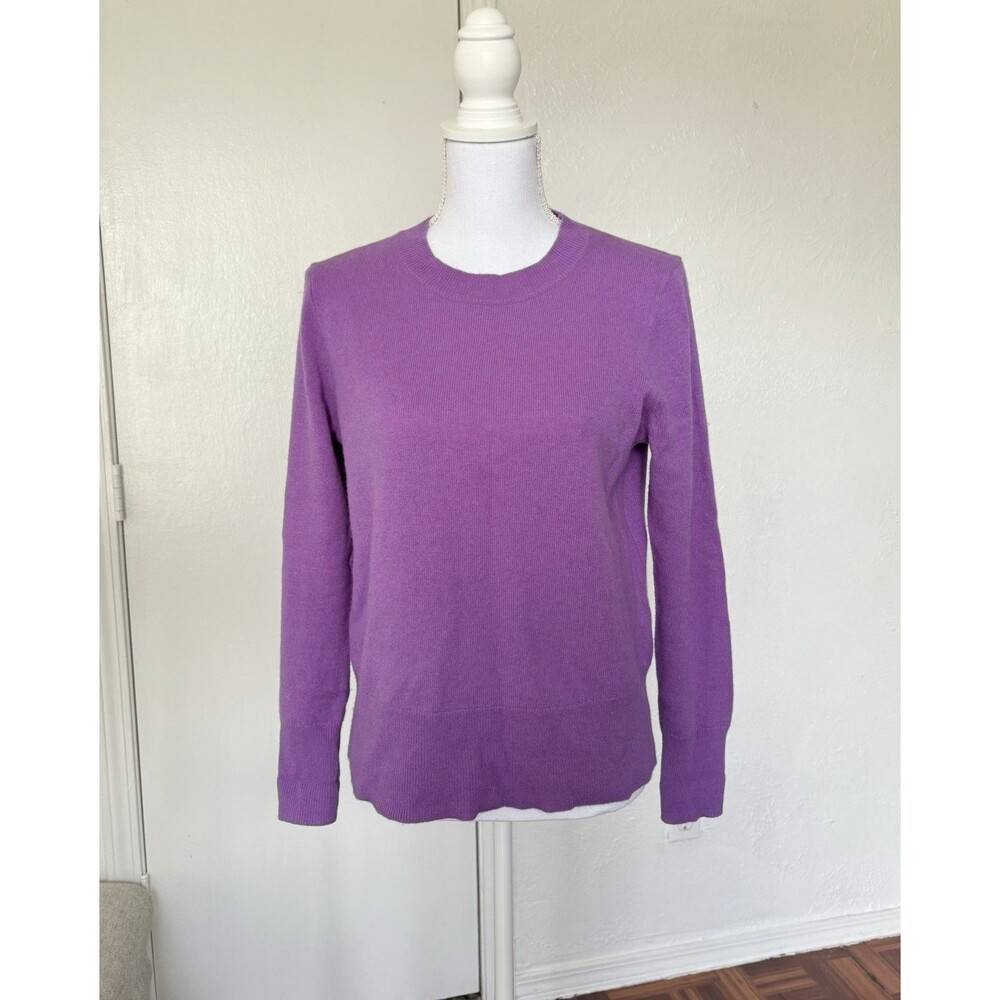 J.CREW Women's Classic Fit 100% Cashmere Lavander Crew Neck Top Size Small